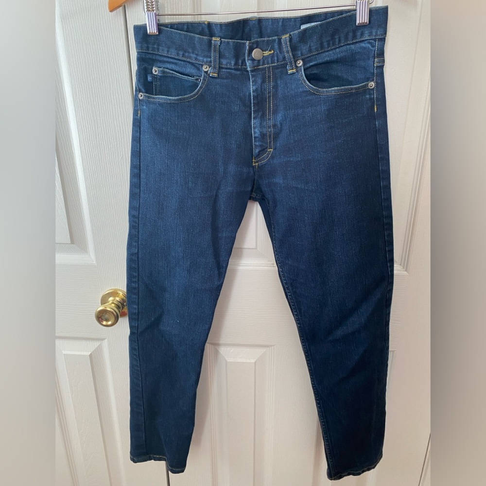MIZZEN+MAIN Dark Wash Slim Fit Cropped Denim Jeans SZ 30